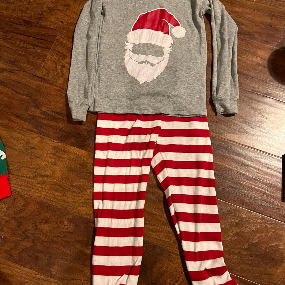 Gray and Red Striped Kids Pajamas